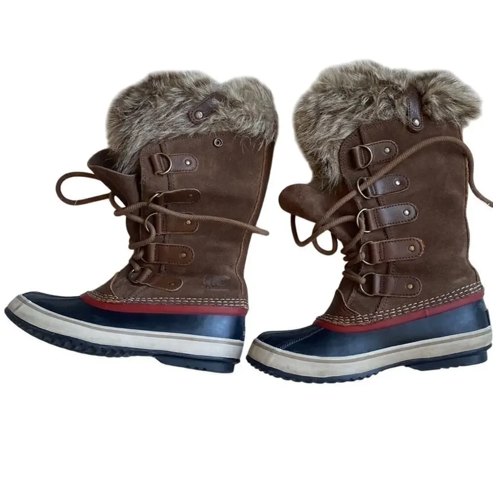 Sorel Joan of Arctic Faux Fur Trimmed Snow Boots Size 7